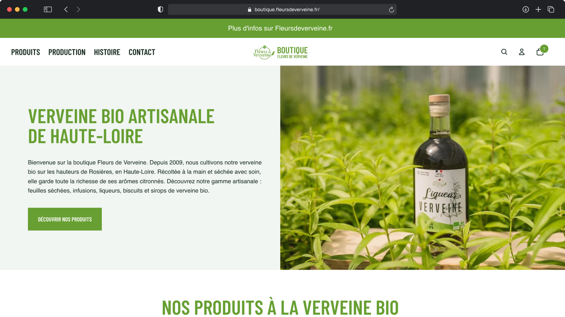 Boutique en ligne Fleurs de Verveine